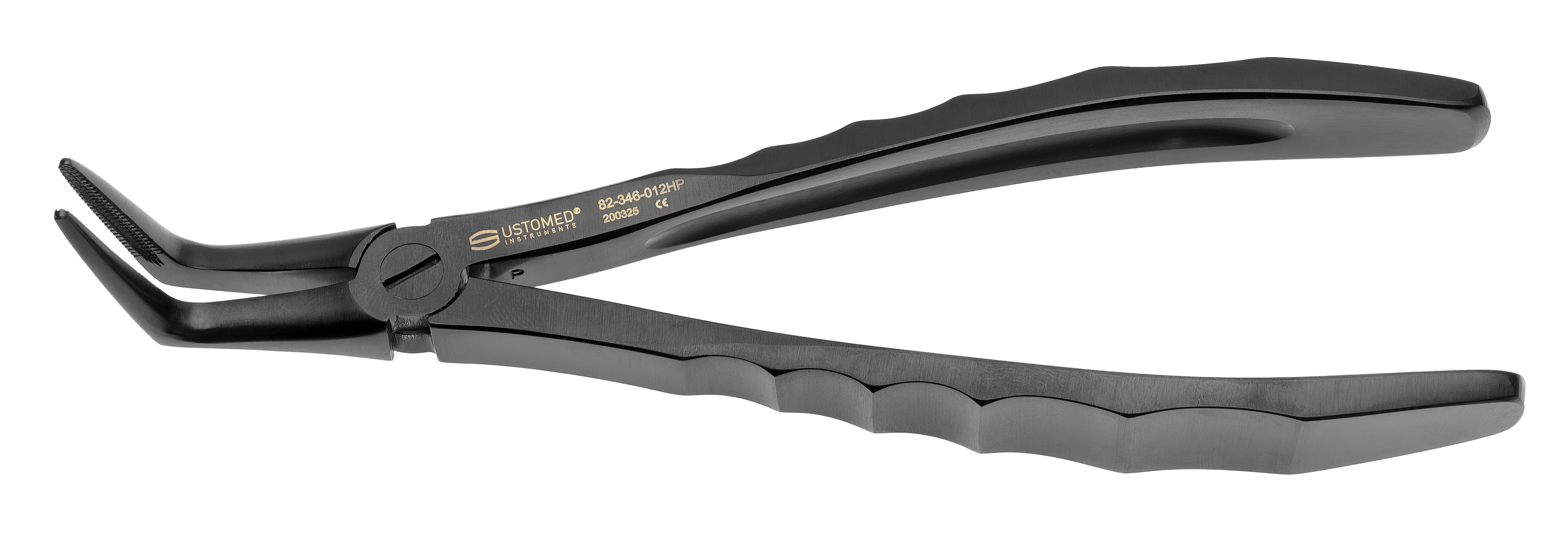 Zahnzange – UK Wurzel, Fig. 46L, Haftprofil, DLC-Beschichtung schwarz, Serie Black SPINE – sicherer Halt
