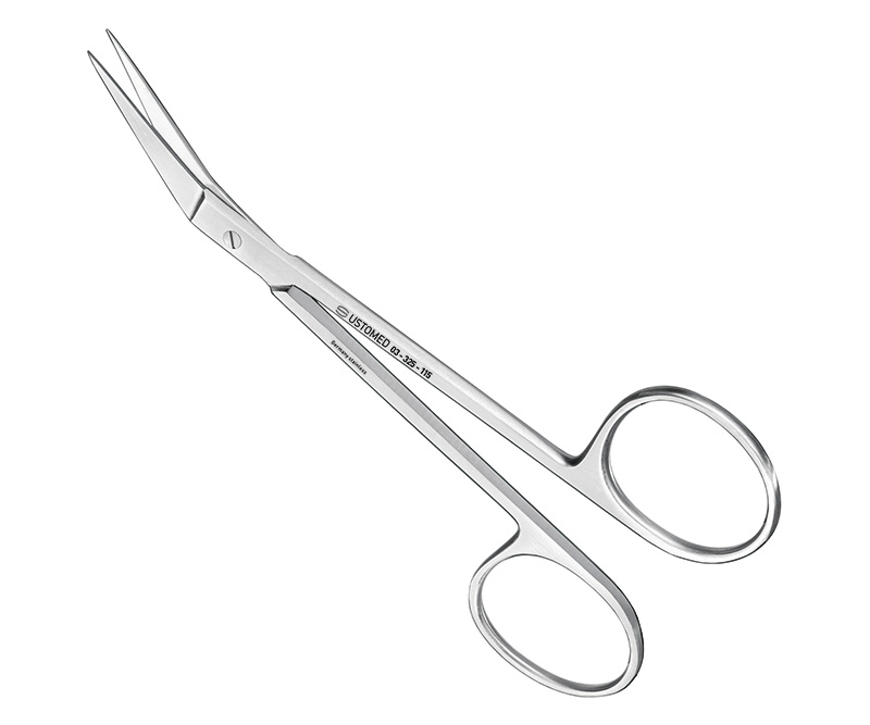 Nahtschere/Zahnfleischschere, 11,5cm, seitwärts abgewinkelt