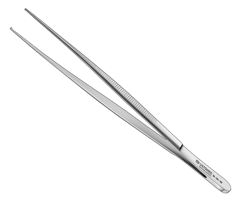 Chirurgische Pinzette, 18, 0 cm, gerade, 1×2 Zähne, delikat