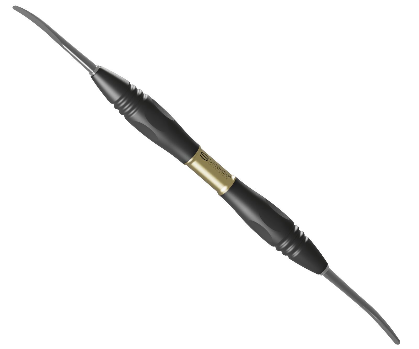 Raspatorium – doppelseitig, gebogen 17,5 cm – extra fein 2,5 mm, Serie BLACK SPINE