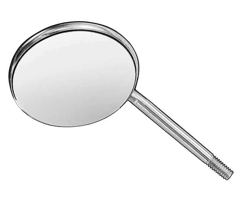 Mundspiegel, plan, Rhodium, Größe 5, 12 Stück