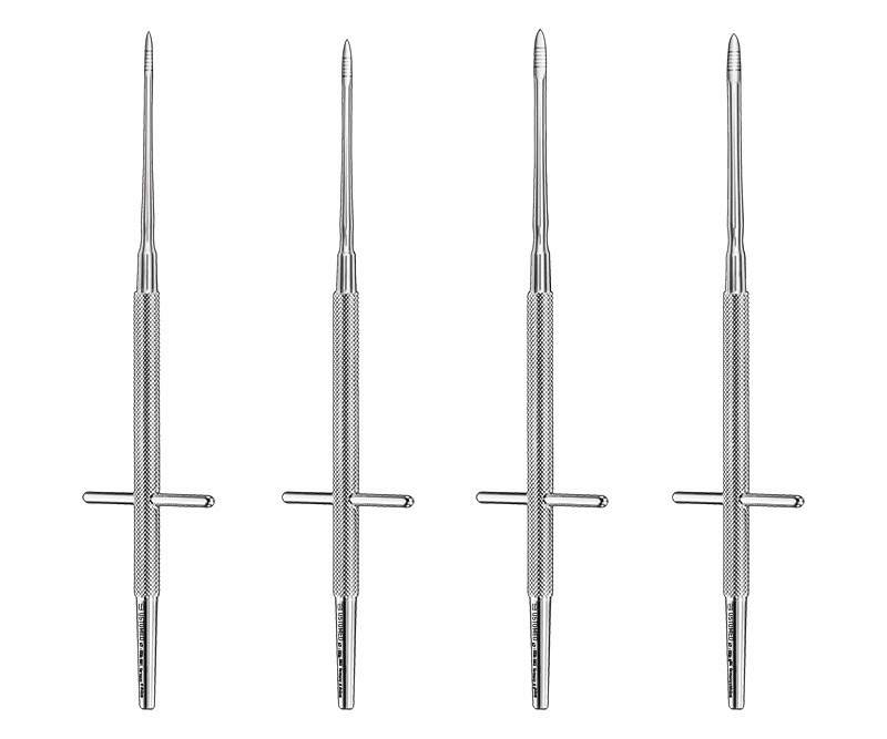 NENTWIG, Bone Spread Instrument, 4 Stück, gerade, sk.
