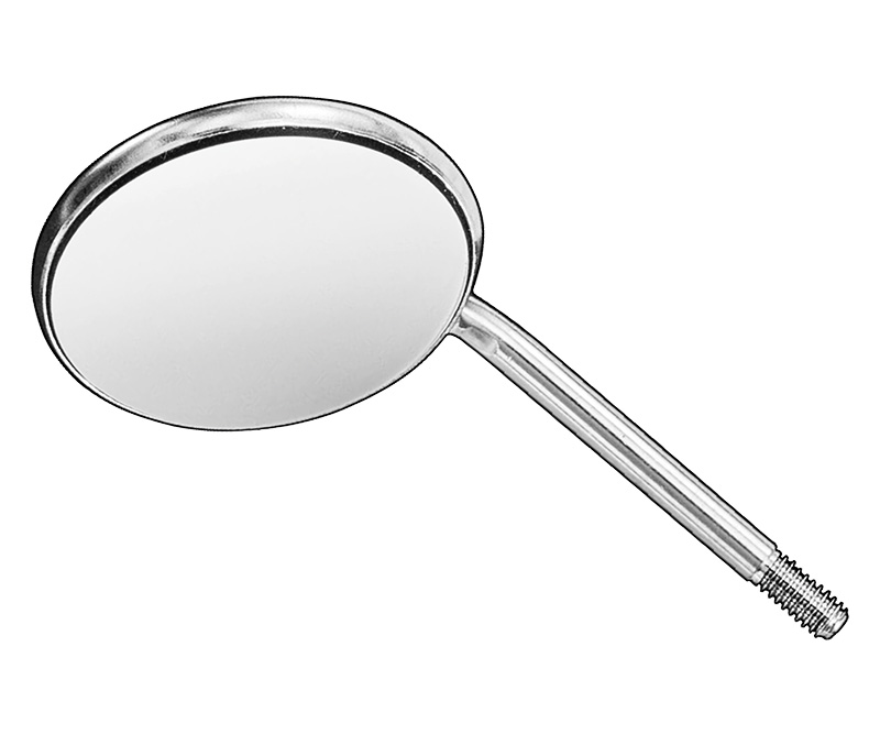 Mundspiegel, plan, Rhodium, Größe 4, 12 Stück