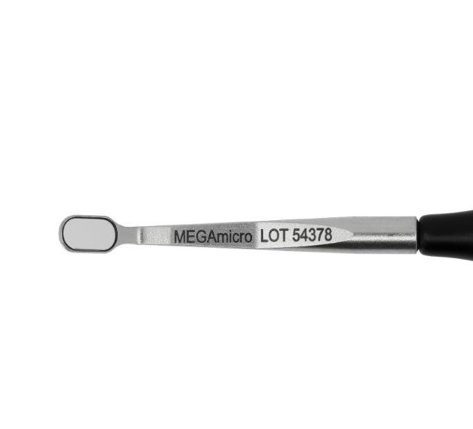Micro-WSR-Spiegel, plan, Rhodium, 6x3mm, Aufsatz ohne Griff