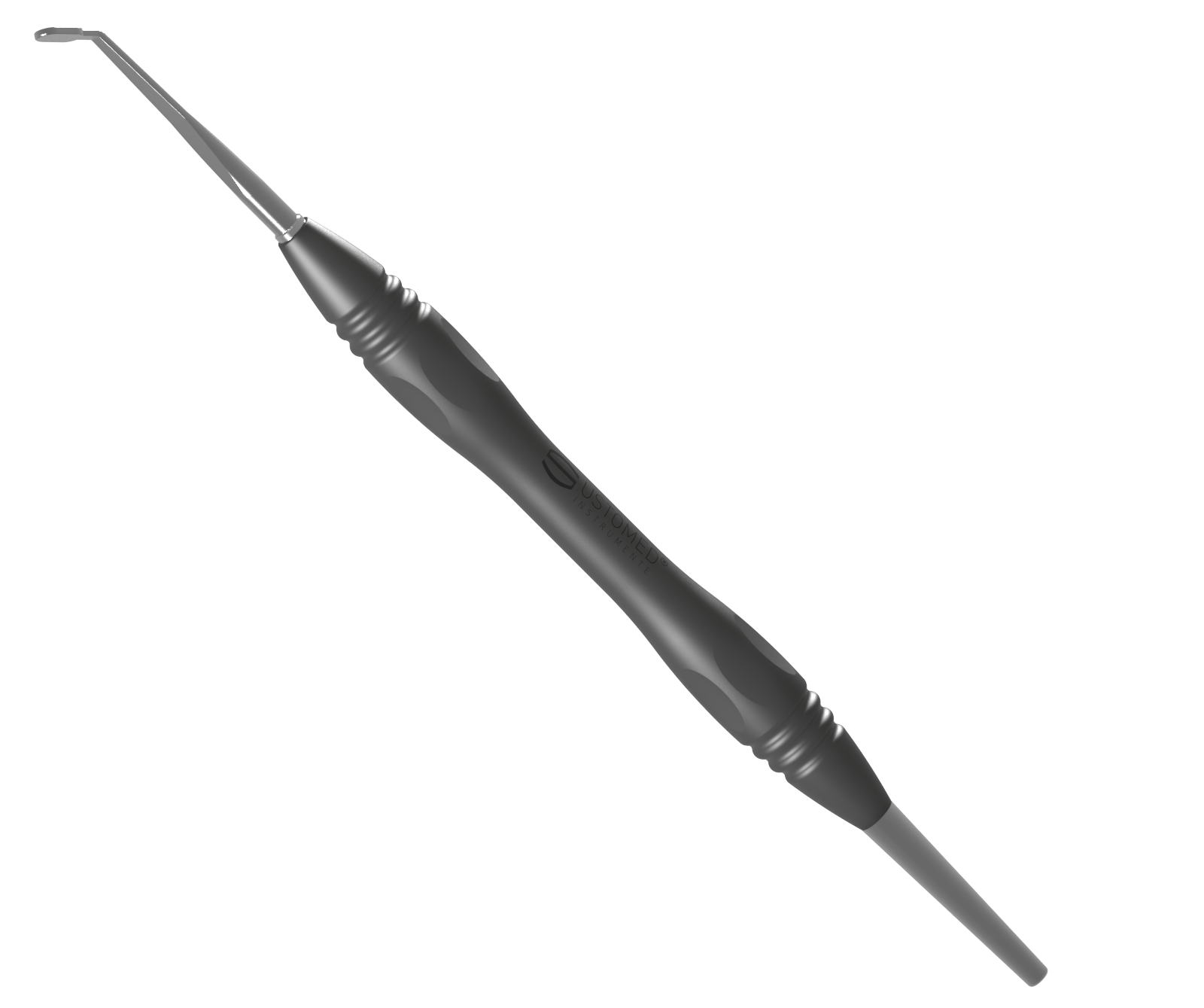 Micro-WSR-Spiegel, plan, Rhodium, 6x3mm, Griff PEEK schwarz