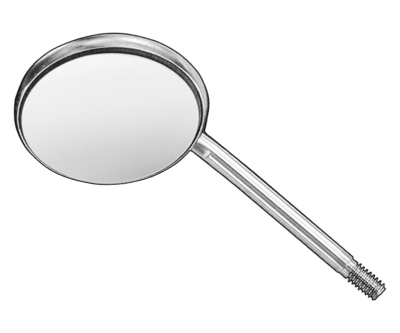 Mundspiegel, plan, Rhodium, Größe 3, 12 Stück