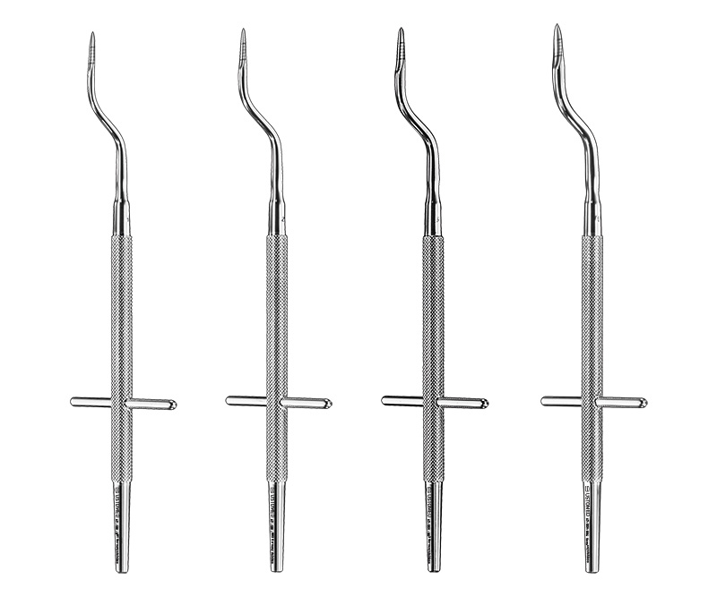 NENTWIG, Bone Spread Instrument, 4 Stück, bajonettförmig, sk.
