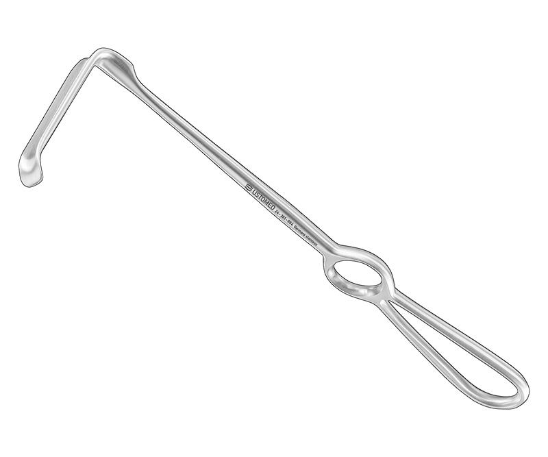 OBWEGESER, Weichteilhaken, 55 x 12 mm, halbhohlgebogenes Blatt