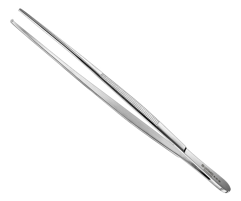Chirurgische Pinzette, 25, 0 cm, gerade, 1×2 Zähne
