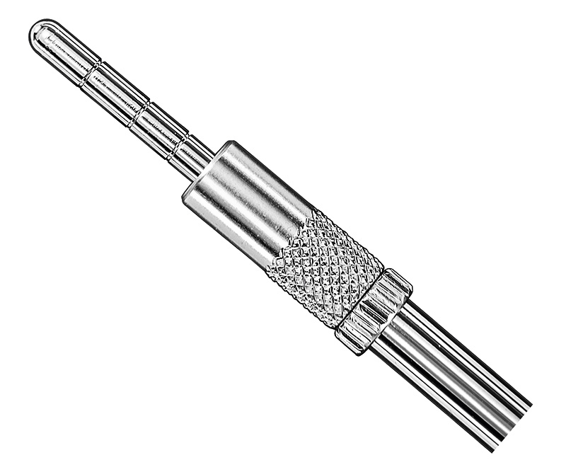 Bone Condenser, gerader Schaft, Spitze konvex, 3,0 mm Durchmesser, zylindrisch, mit stufenlos verstellbarer Tiefenmark.