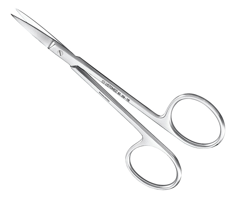 Nahtschere/Zahnfleischschere, 11,5cm, gerade, große Ringe