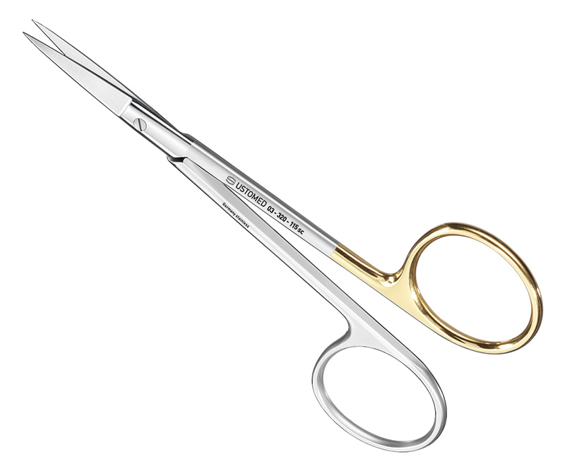 Nahtschere/Zahnfleischschere, 11,5 cm, gerade, Schneide super-cut Schliff