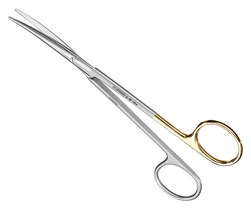 METZENBAUM-DELIKAT, Präparationsschere, 14,5 cm, gebogen, Schneide super-cut Schliff