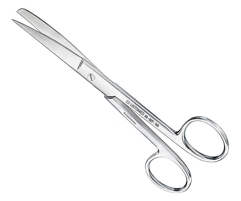 USTOMED, Schere, kräftiges Modell, 14,5 cm, sp/st, gebogen